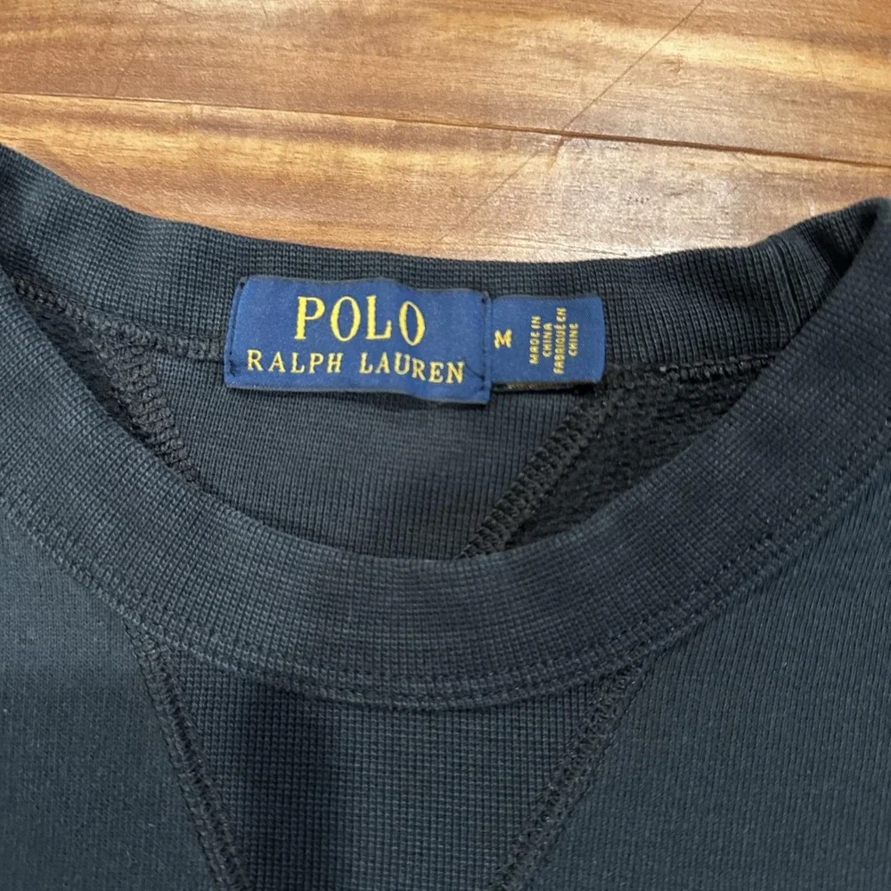 Polo Ralph Lauren Sweatshirt Mens Medium Black Crewneck Pullover Pony Logo